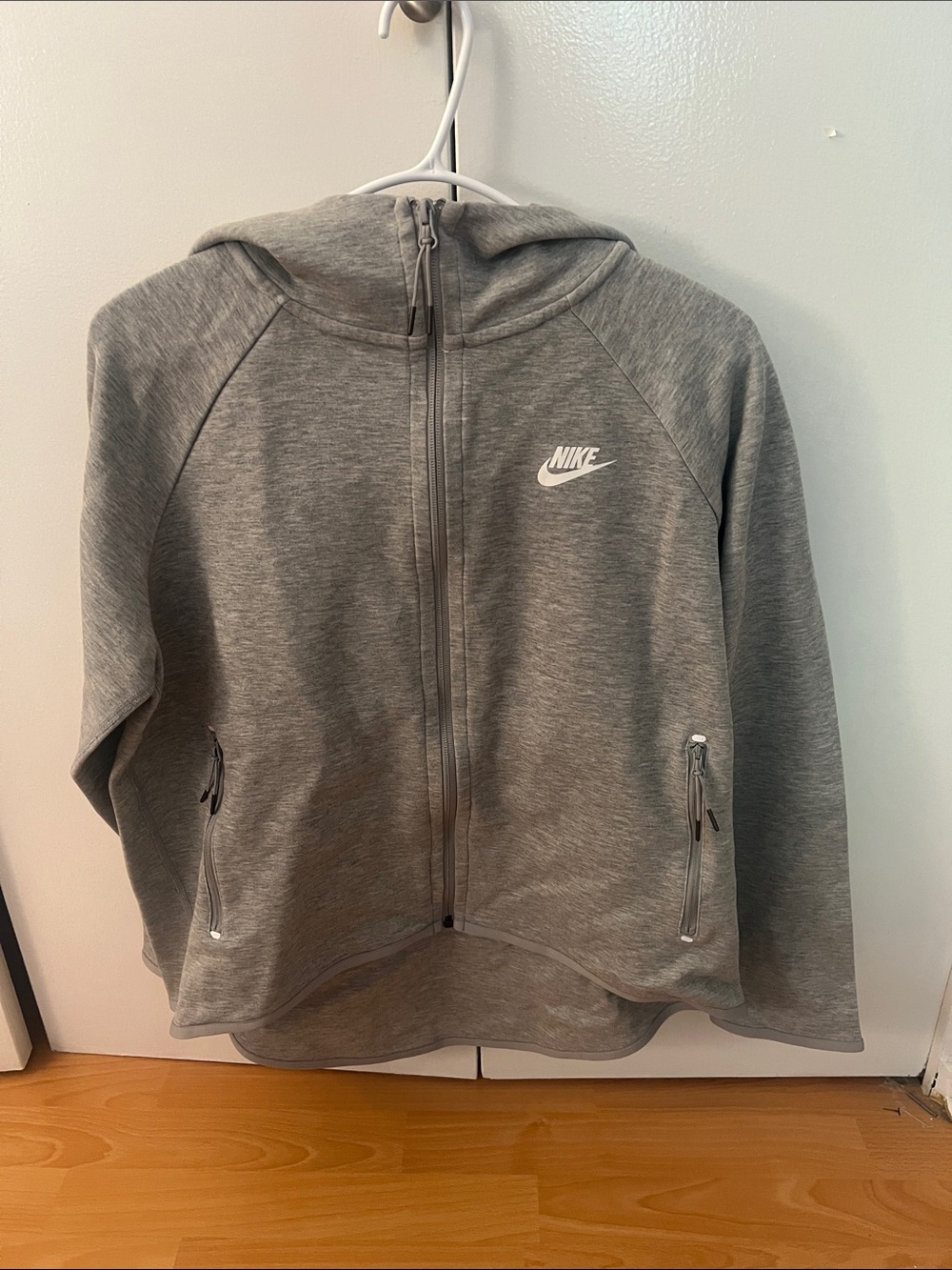 Nike Light Gray Hooded Zip-Up Jacket